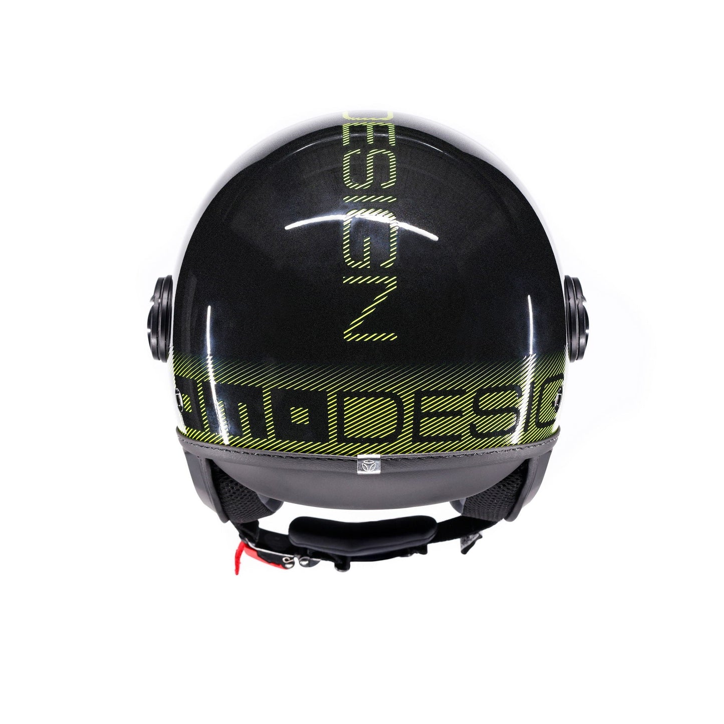 Casco moto jet FGTR CLASSIC Stripes E2206 Nero glitter / giallo fluo