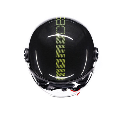 Casco moto jet FGTR CLASSIC Stripes E2206 Nero glitter / giallo fluo