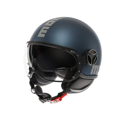 Casco moto jet FGTR EVO Mono E2206 Blu avio opaco / silver