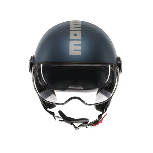 Casco moto jet FGTR EVO Mono E2206 Blu avio opaco / silver