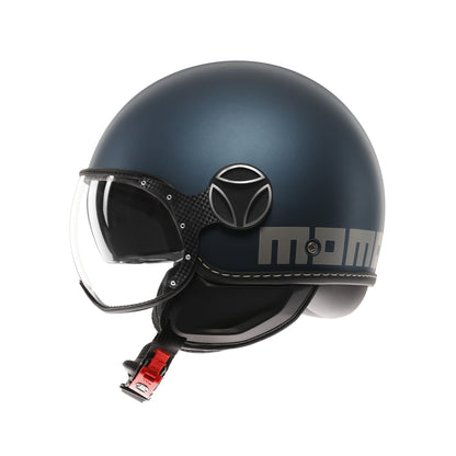 Casco moto jet FGTR EVO Mono E2206 Blu avio opaco / silver