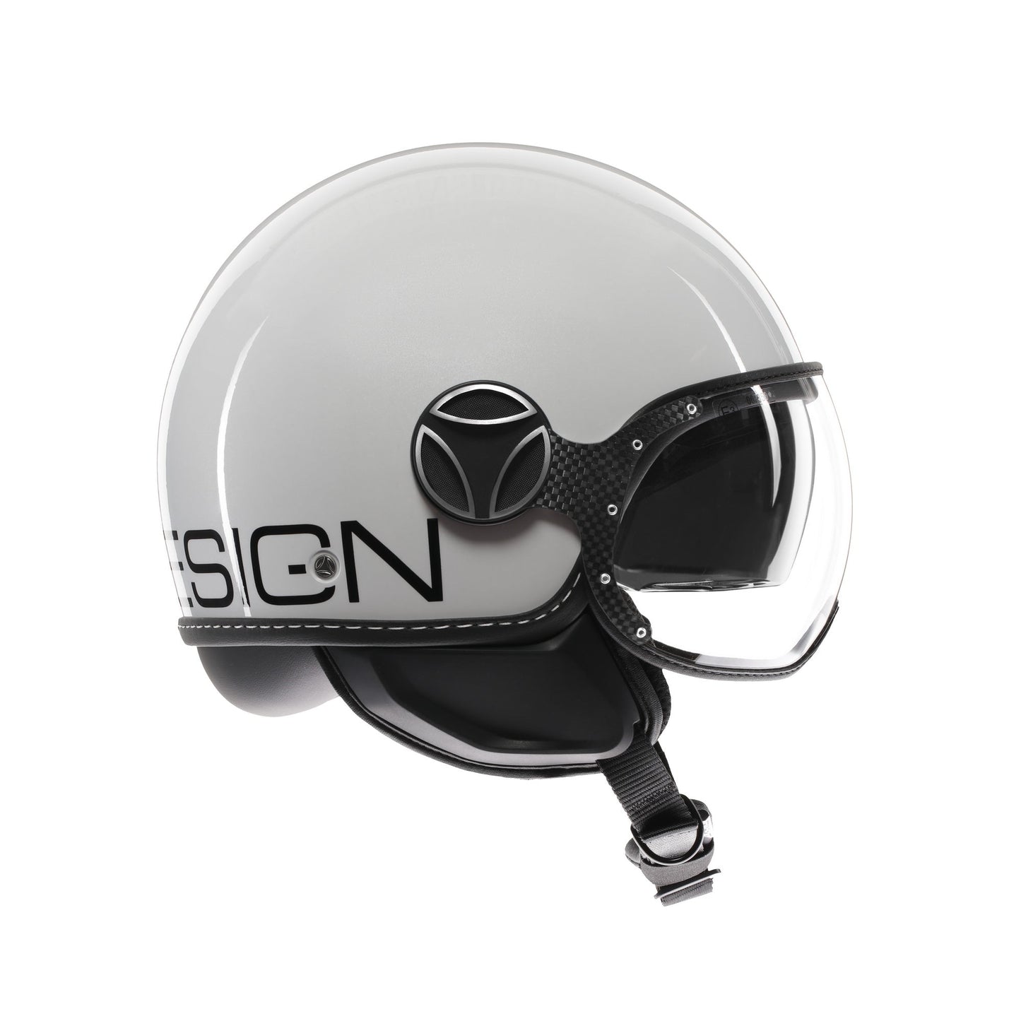 Casco moto jet FGTR EVO Mono E2206 Bianco quarzo lucido / nero