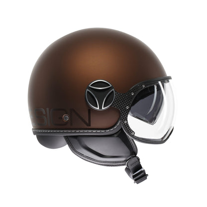 Casco moto jet FGTR EVO Mono E2206 espresso opaco / nero