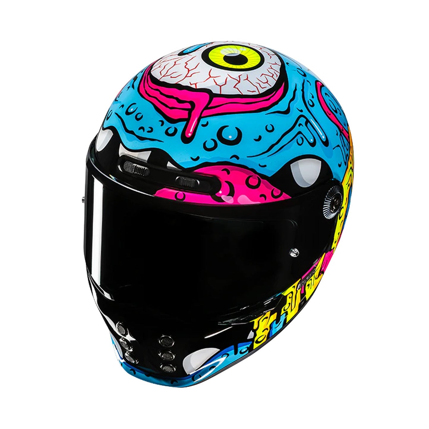 HJC V10 Helmet Squeeze MC28 Blue/Yellow/Pink