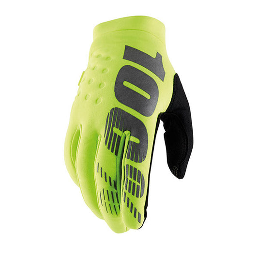 GUANTI 100% BRISKER FLUO YELLOW/BLACK (XL)
