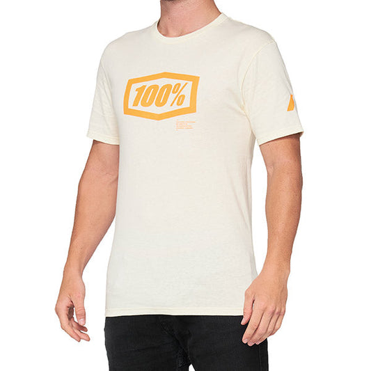 T-SHIRT 100% ESSENTIAL CHALK/ORANGE (TAGLIA M)