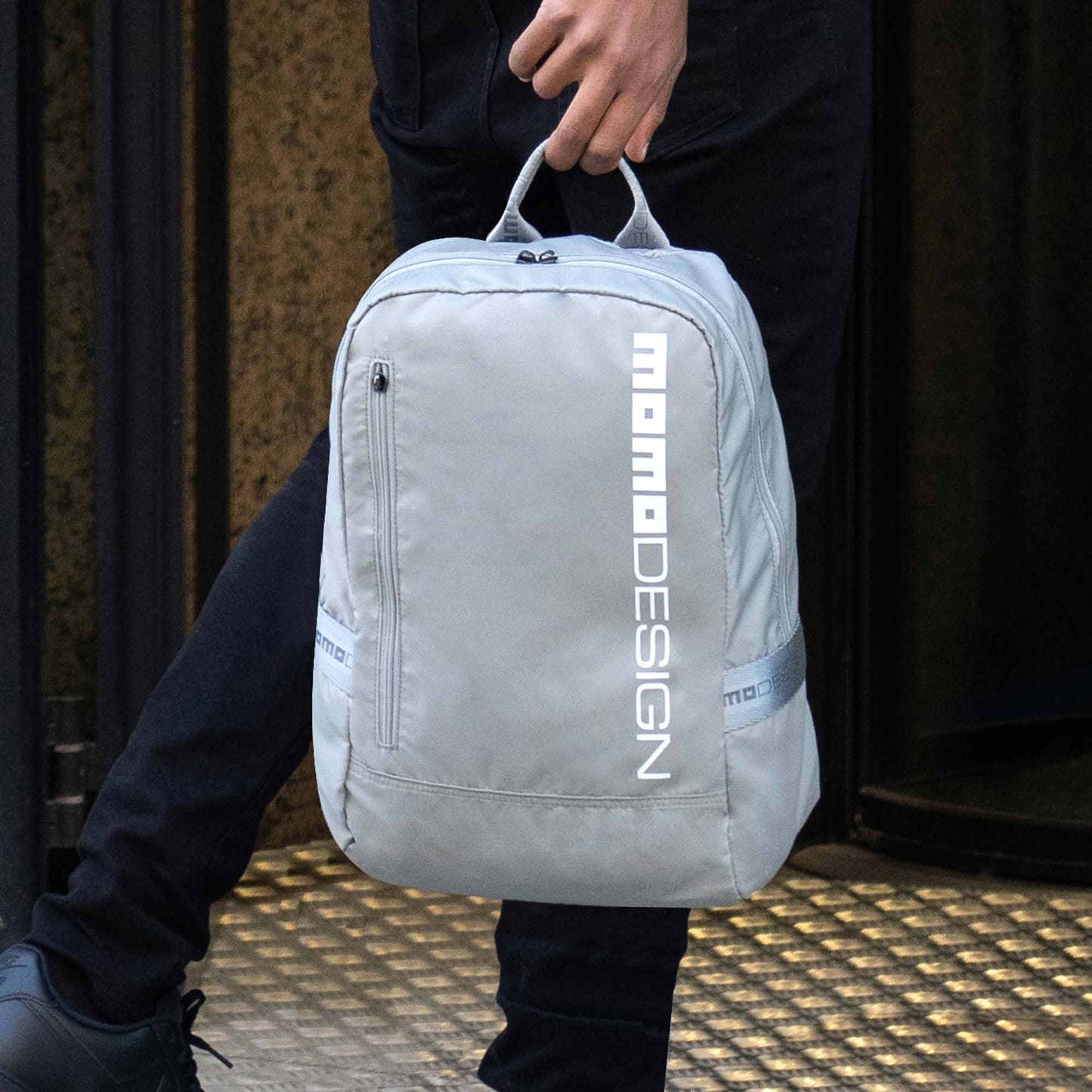 Momodesign Zaino Sportivo Gear Grigio Chiaro / Bianco
