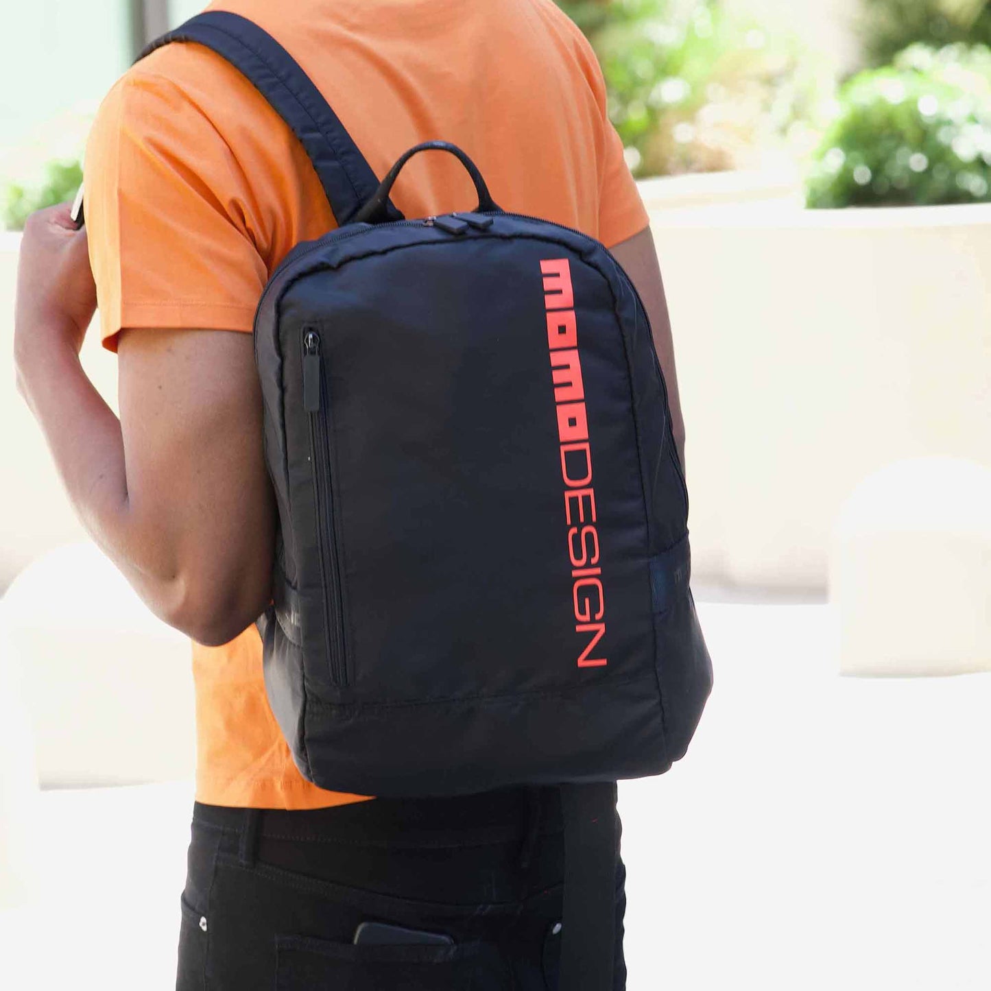 Momodesign Zaino Sportivo Gear Nero / Arancione Fluo