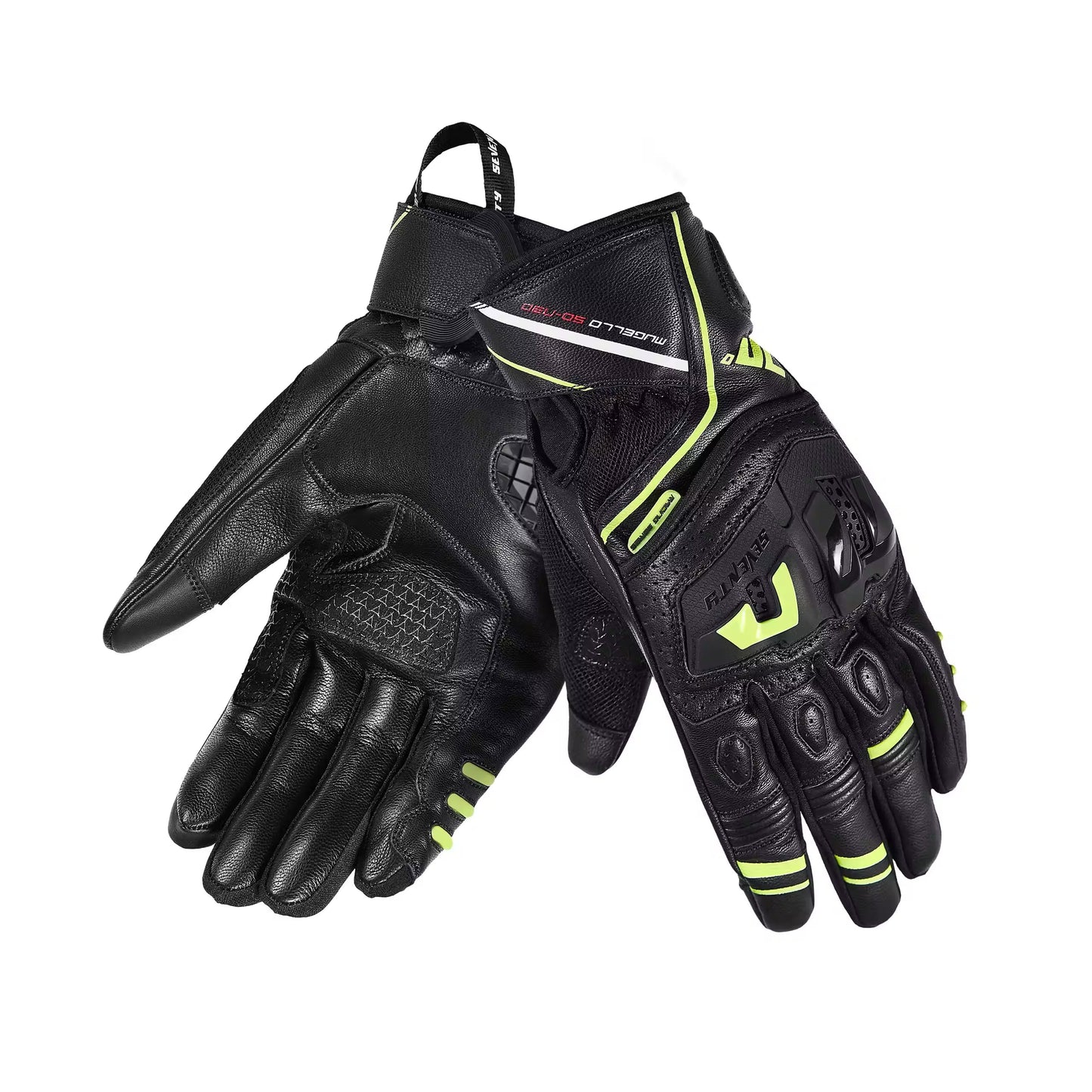 SEVENTY DEGREES SD-N30 MUGELLO GUANTI DE MOTO NERO/GIALLO FLUOR
