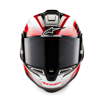 Alpinestars Supertech R10 Team Helmet Black Carbon/Red/White Gloss