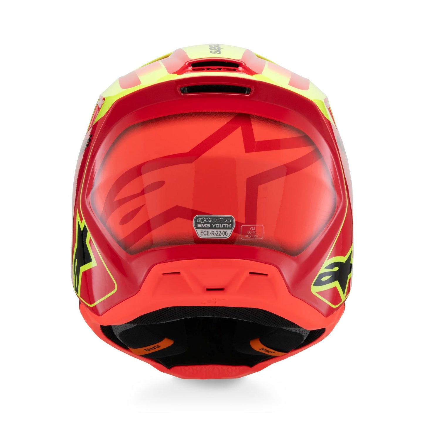 Alpinestars SM3 Youth Fray ECE06 Helmet Red/Yellow Fluo/Black Gloss