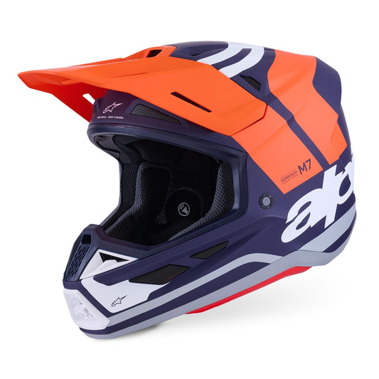 Alpinestars S-M7 Core Helmet ECE06 Orange/Blue Matt