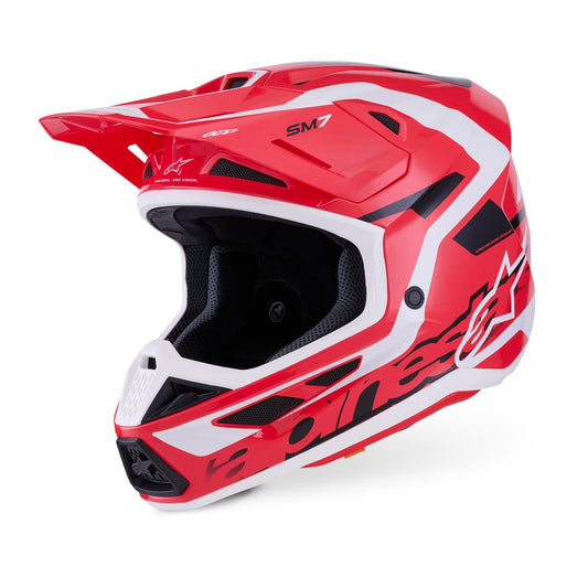 Alpinestars S-M7 Deed Helmet ECE06 Red/Black/White Gloss