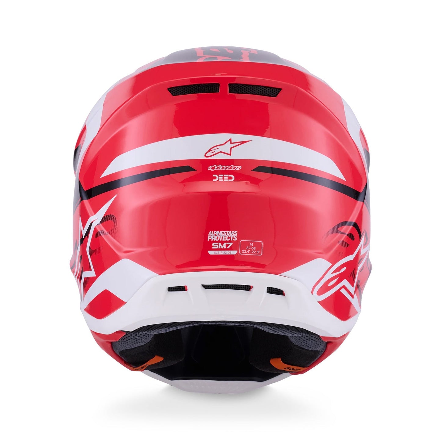 Alpinestars S-M7 Deed Helmet ECE06 Red/Black/White Gloss