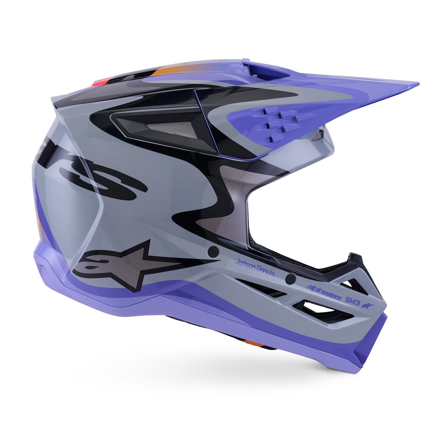 Alpinestars SM3 Jettson Helmet ECE06 Gray/Purple/Black Gloss