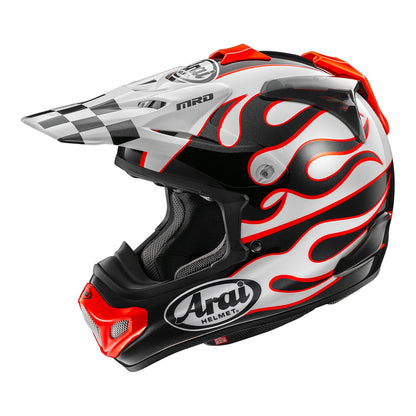 Arai MX-V Evo Helmet Flame White/Black/Red