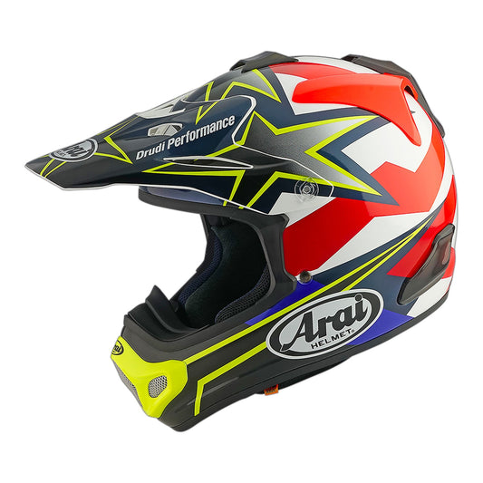 Arai MX-V Evo Helmet Stars & Stripes Fluo Yellow/Red/White/Blue