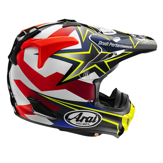 Arai MX-V Evo Helmet Stars & Stripes Fluo Yellow/Red/White/Blue