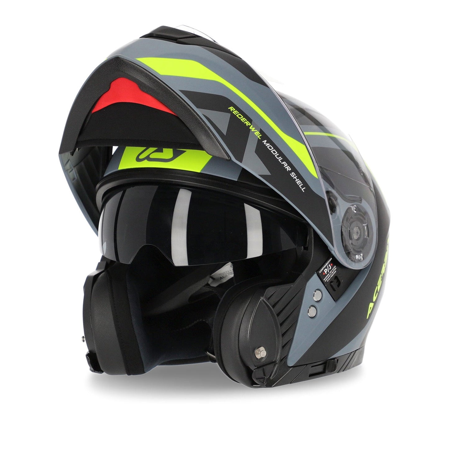 Acerbis Rederwel Helmet Grey/Yellow Matt