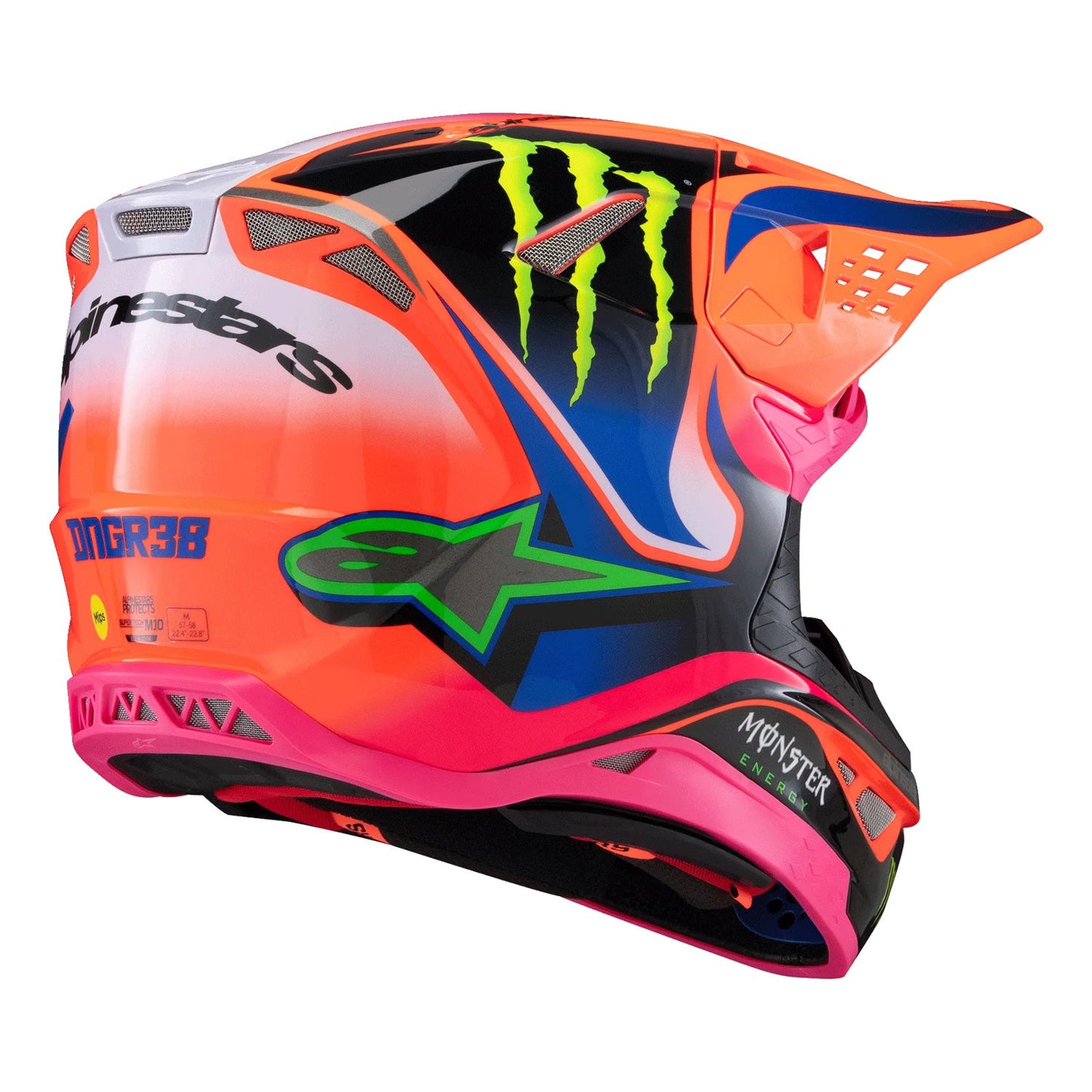 Alpinestars Supertech M10 Helmet Deegan Monster Orange Fluo/Purple/Pink Fluo Gloss
