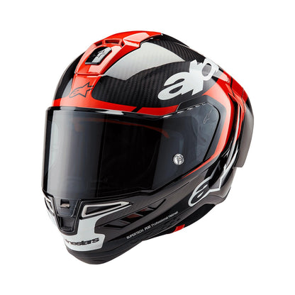 Alpinestars Supertech R10 Helmet Element Black/ Carbon Bright Red/ White Glossy