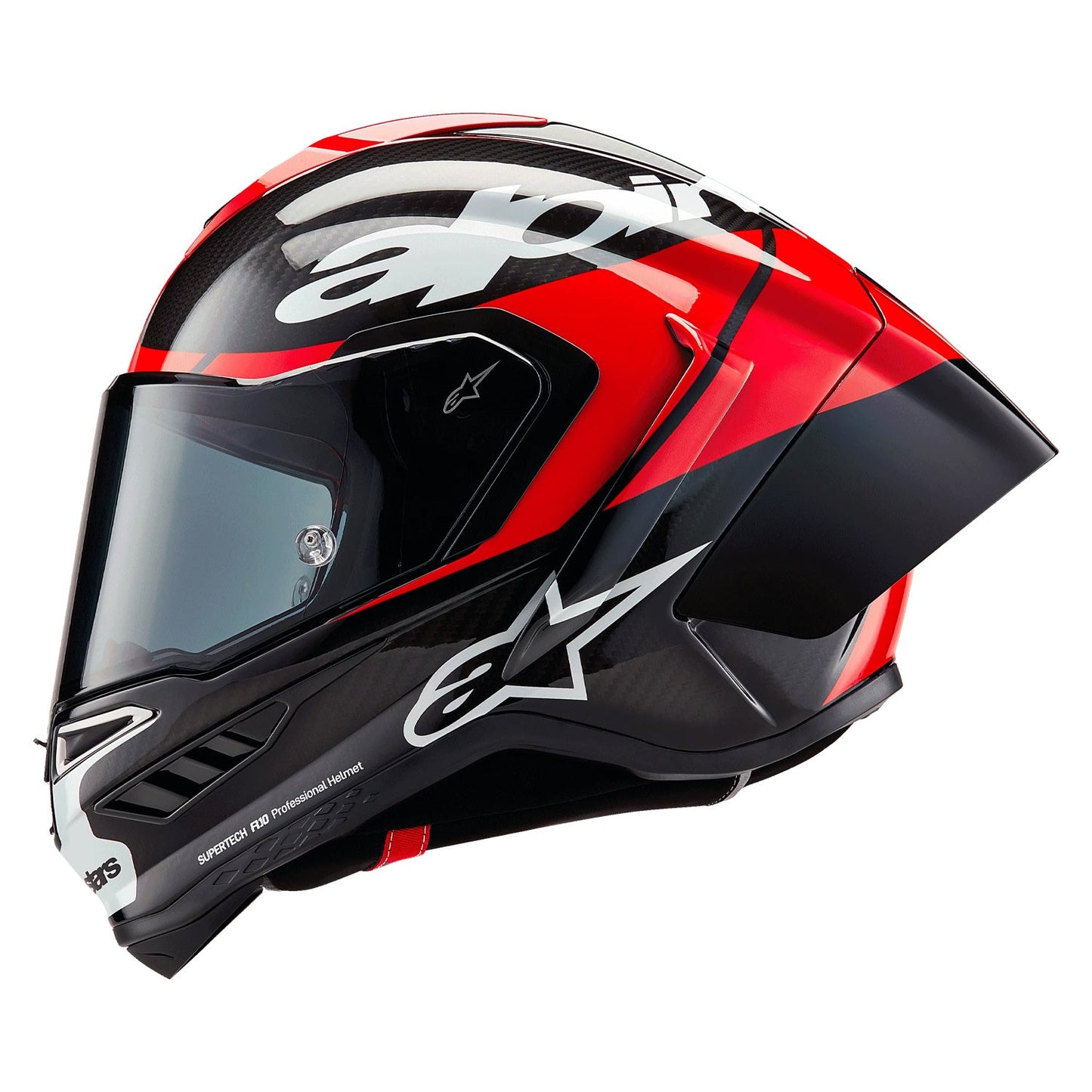 Alpinestars Supertech R10 Helmet Element Black/ Carbon Bright Red/ White Glossy