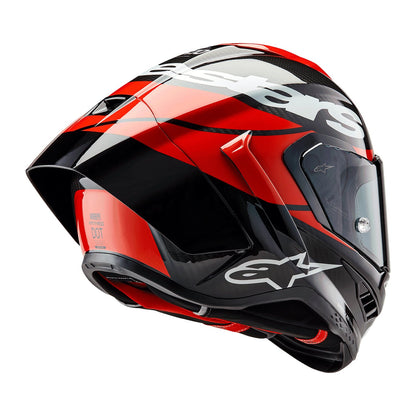 Alpinestars Supertech R10 Helmet Element Black/ Carbon Bright Red/ White Glossy