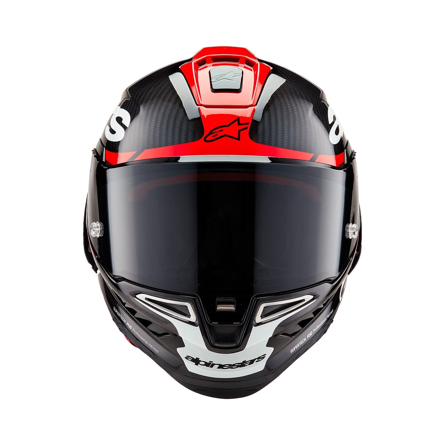 Alpinestars Supertech R10 Helmet Element Black/ Carbon Bright Red/ White Glossy