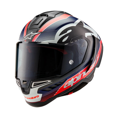 Alpinestars Supertech R10 Helmet Element Black/ Carbon Red Fluo/ Blue Matte