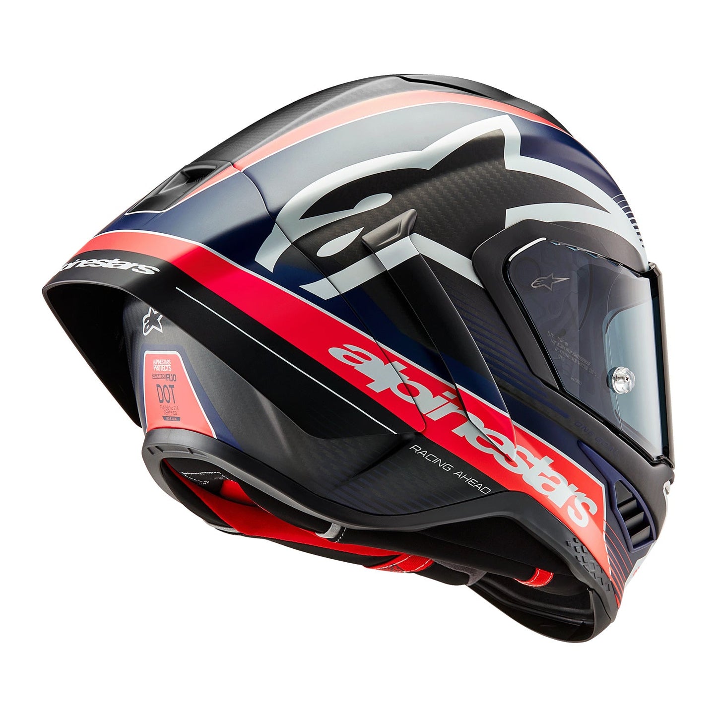 Alpinestars Supertech R10 Helmet Element Black/ Carbon Red Fluo/ Blue Matte