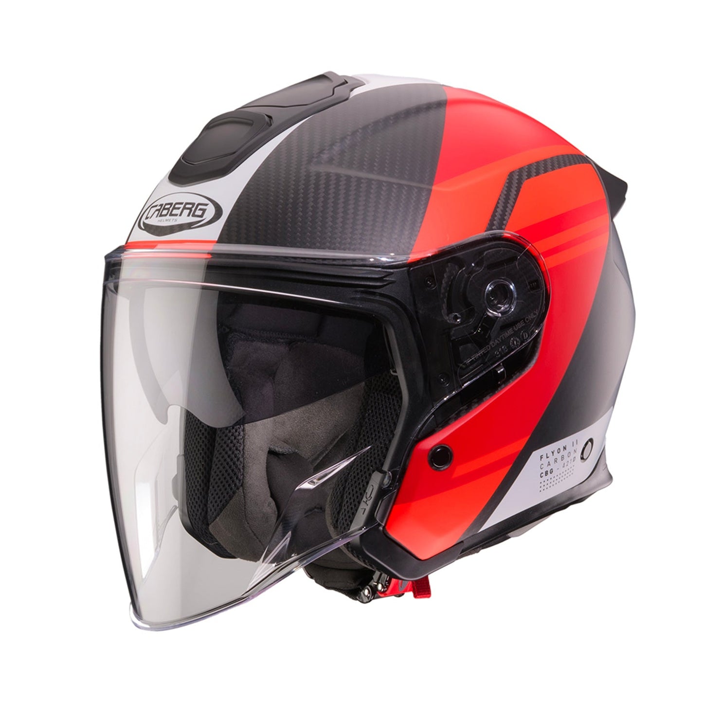 Caberg Flyon II Carbon Helmet Addict Black/Red Matt
