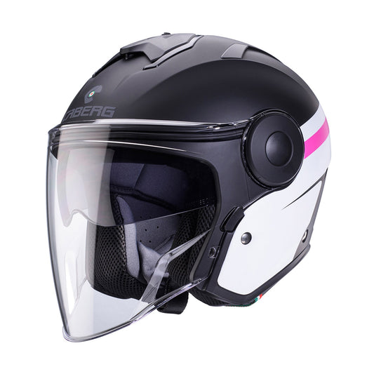 Caberg Soho Helmet Matt Black/ White/ Fuchsia