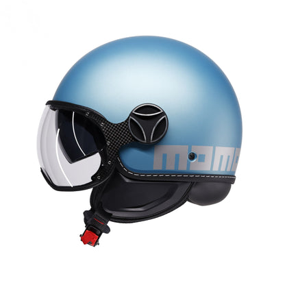 Casco moto jet FGTR EVO Mono E2206 blu primavera opaco / silver