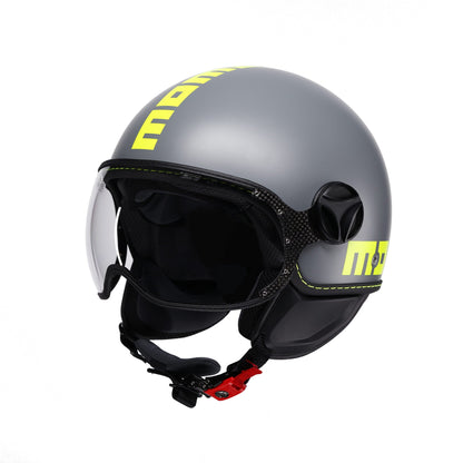 Casco moto jet FGTR CLASSIC Fluo E2206 Grigio opaco / Giallo fluo