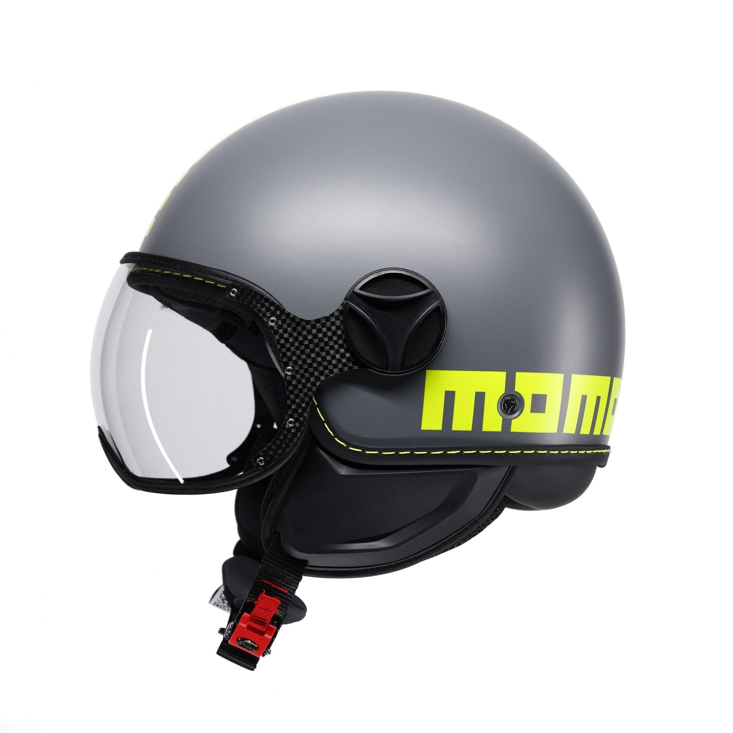 Casco moto jet FGTR CLASSIC Fluo E2206 Grigio opaco / Giallo fluo