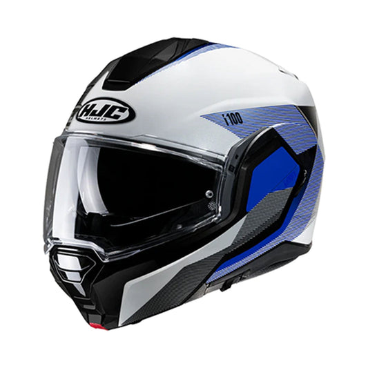 HJC i100 Helmet Beston MC2 White/Black/Blue Gloss
