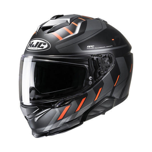 HJC i71 Helmet Simo MC6HSF Black/Grey/Orange Fluo Matt