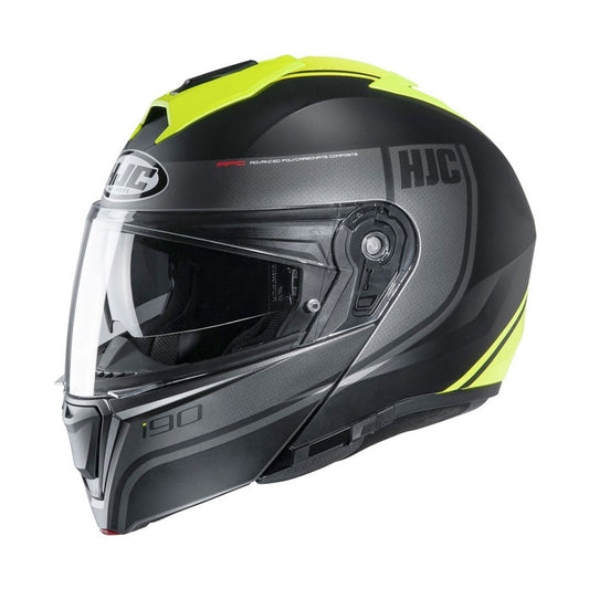 HJC i90 Helmet Davan MC4HSF Black/Grey/Yellow Fluo Matt