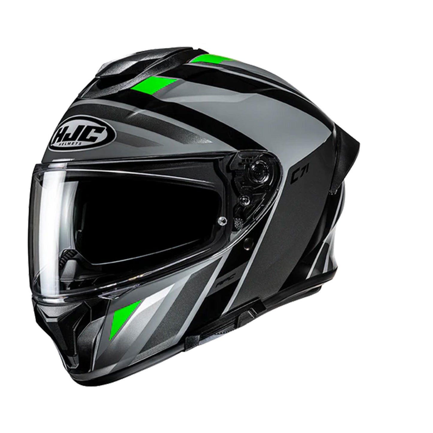 HJC C71 Helmet Faber MC4 Black/Grey/Green Gloss