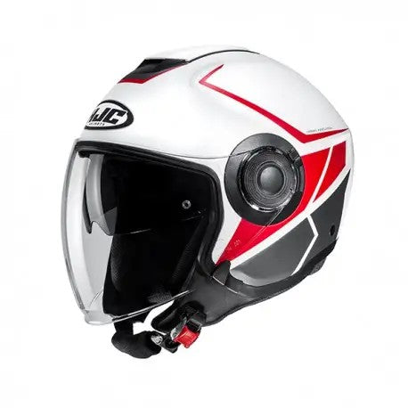 HJC i40 Helmet Camet MC1SF  White/Red Matt