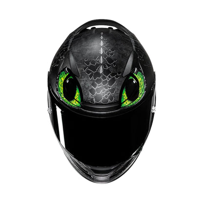 HJC Rpha12 Helmet Toothless Universal MC4SF Black/Green Matt