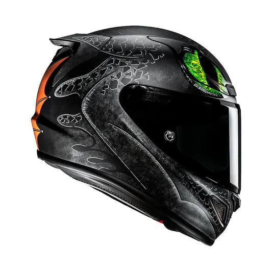 HJC Rpha12 Helmet Toothless Universal MC4SF Black/Green Matt