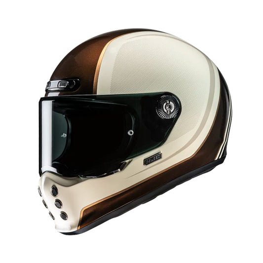 HJC V10 Helmet Hodu MC9 White Cream/Brown Gloss