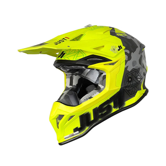 Just1 J39 Kinetic Camo Red Lime Yellow Matt