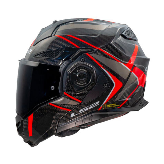 LS2 Advant X Carbon Helmet Future II Red Gloss