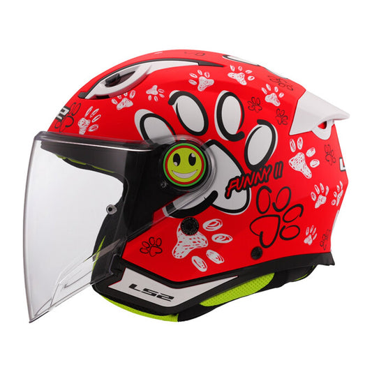 LS2 Funny II Junior Helmet Paws Red Matt