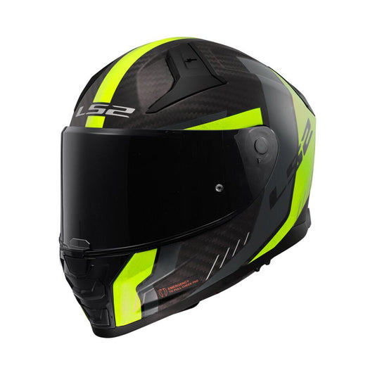 LS2 Vector II Carbon Helmet Grid Matt Hi-Vis Yellow