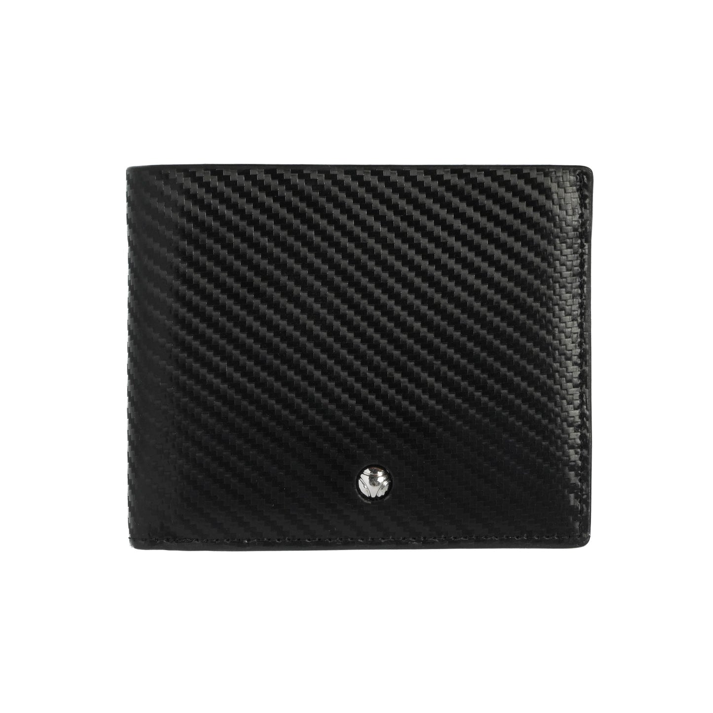 Momodesign Portafoglio in vera pelle con rivestimento carbon