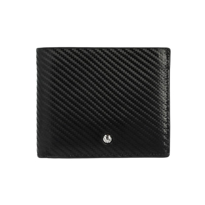 Momodesign Portafoglio in vera pelle con rivestimento carbon