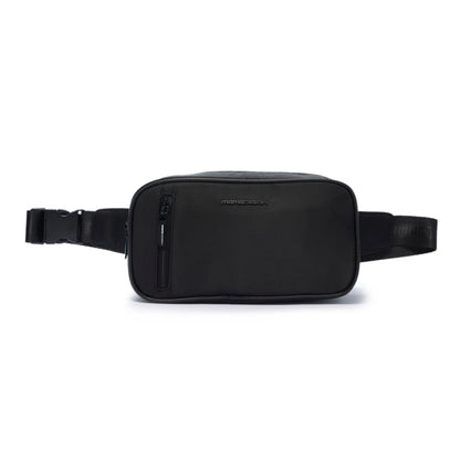 Momodesign Marsupio Sportivo Unico in Saffiano PU e Nylon nero